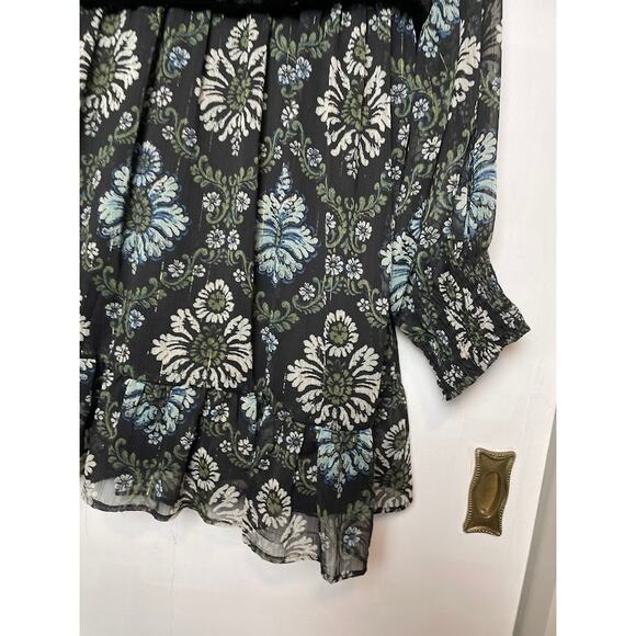 Velvet Vested Floral Babydoll Dress Womens Size S Long Sleeve Whimsical Goth - Picture 10 of 14